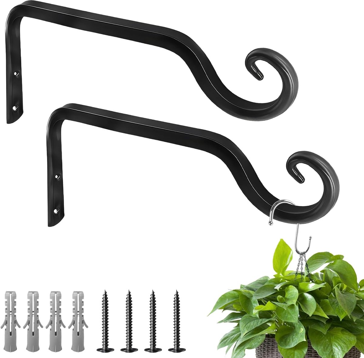 Ceiling hooks 26 cm - 2 stuks - stevig metaal - ideaal voor het ophangen van planten - ShopVlot