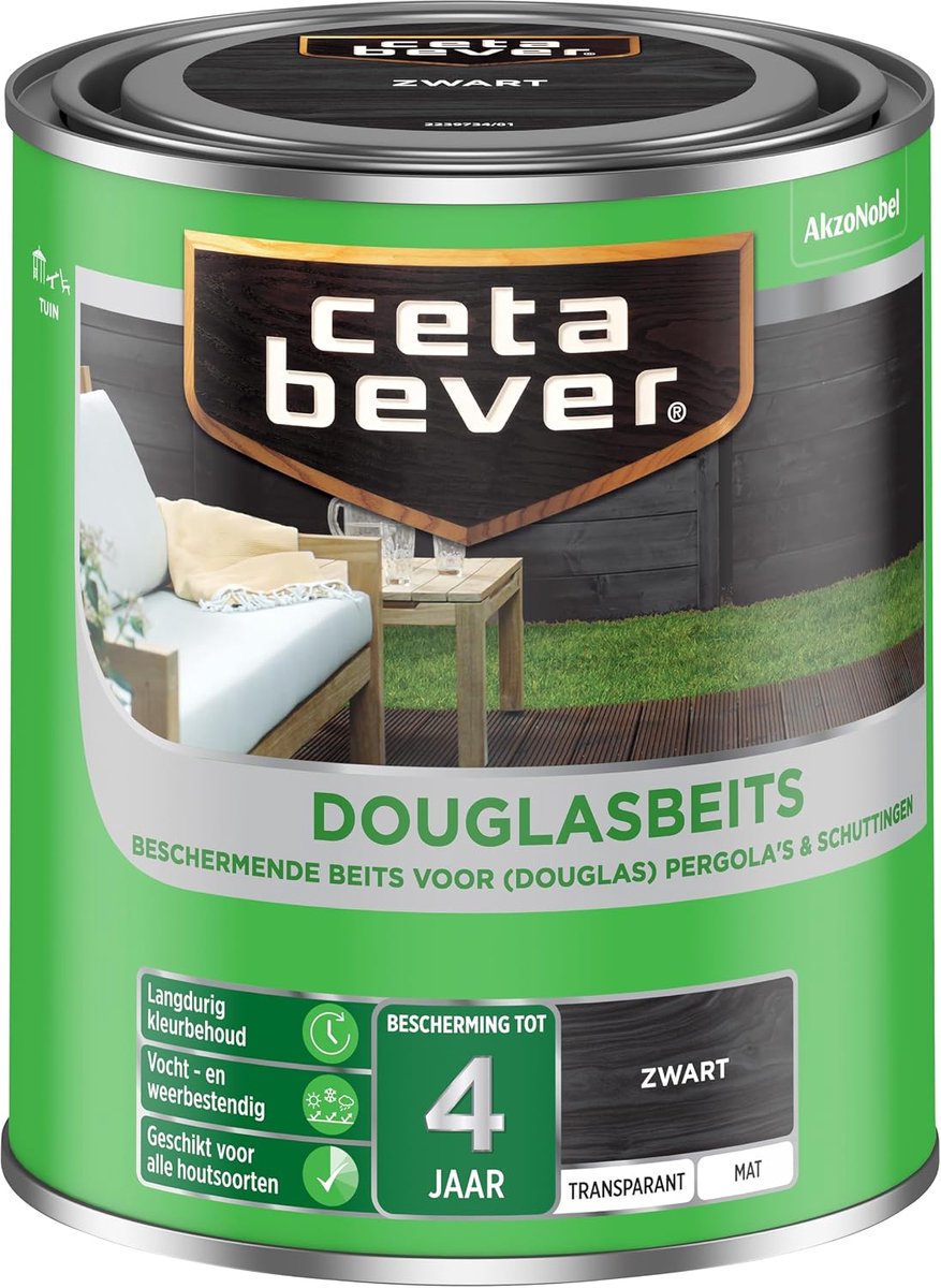 Houtbeits 750 ML - Zwart - Weerbestendig - Langdurige kleurbehoud - ShopVlot