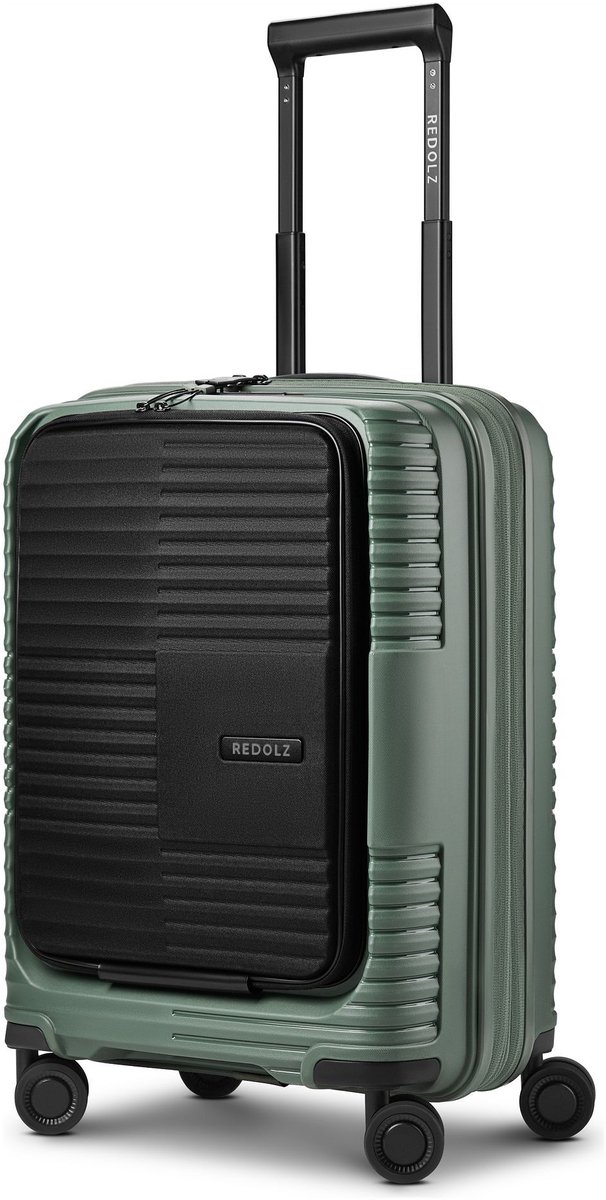 REDOLZ trolley met laptopvak Essentials 17 2.0 Trolley ( Exp. With Front Pocket ) Grey Green groengrijs 55cm