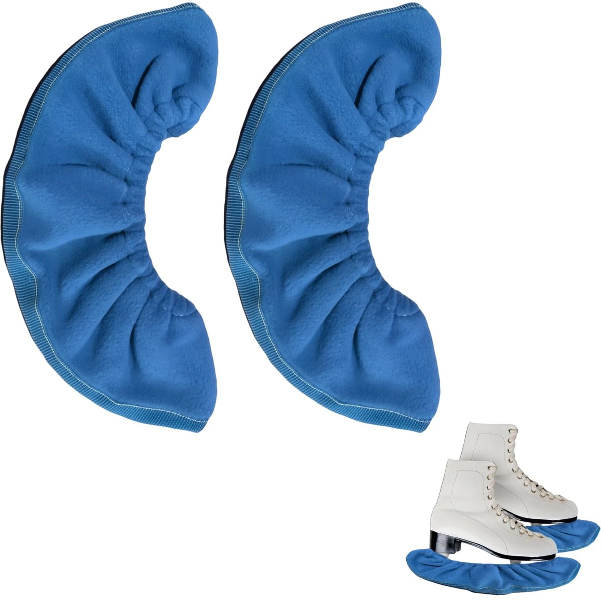 Kufenbescherming voor schaatsen - Elastische schaatsbeschermers (Blauw)
