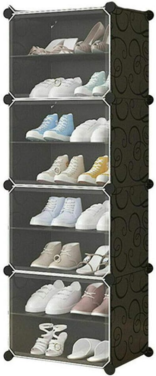 Opvouwbare kledingorganizers - 40x30x124 cm - kunststof - ruimtebesparend voor schoenen en speelgoed - ShopVlot