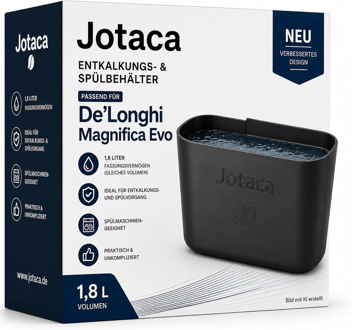 Ontkalkings- en spoelbak 1,8 liter - vaatwasmachinebestendig - perfecte compatibiliteit - ShopVlot