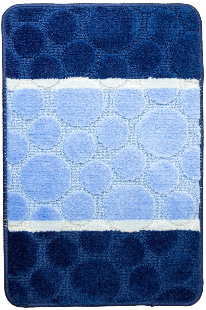 Merkloos Blauw Badmatje Siena 50x80 cm - Antislip & Wasbaar