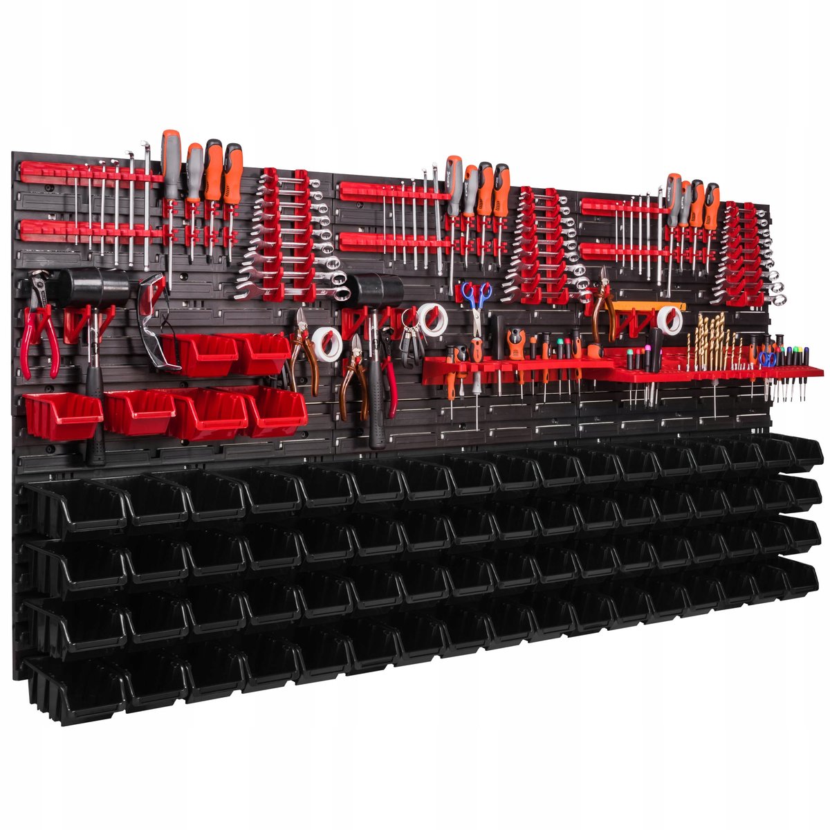 Gereedschapswand 172x78cm met 74 Bakjes & Organizer Set