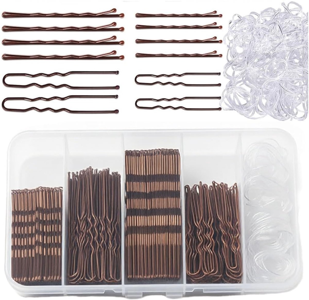 Haarspelden set 300 stuks - Bruin - U-vormige haarklemmen - Ideaal voor opgestoken kapsels - ShopVlot