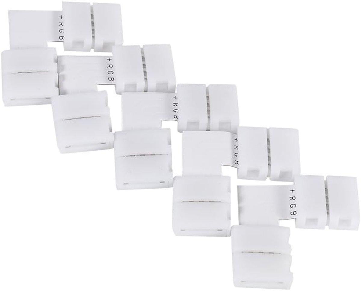 LED Strip Connector 5050 - L-vormig - Solderless 4-pins - Eenvoudig aan te sluiten - ShopVlot