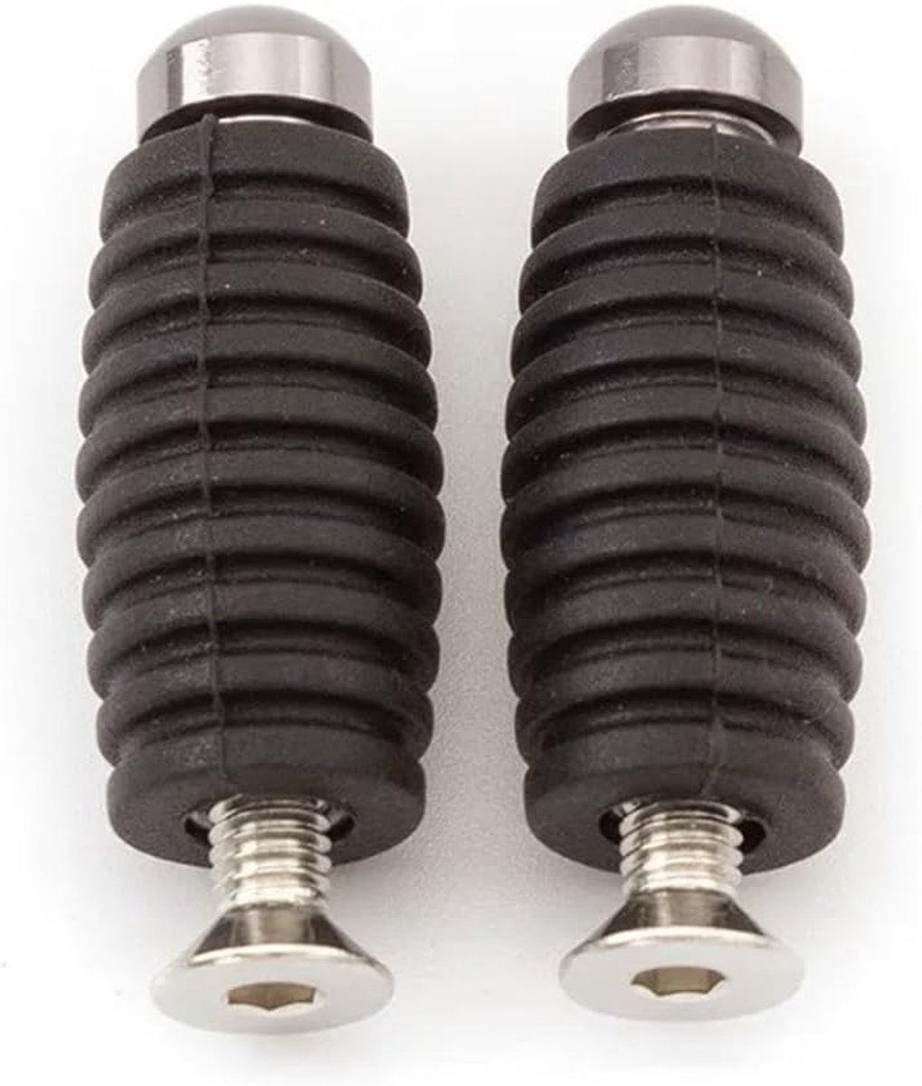 Motorfiets Voetsteunen - Pedaal Steunen - Verbeter Rijcomfort - Aluminium Rubber - 6MM Universeel - Zwart