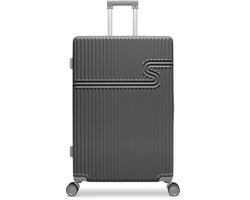BHPPY Koffer groot 76 × 51 × 28 cm - Reiskoffer met wielen - TSA Slot - 86L - Signature koffer Cool Gray