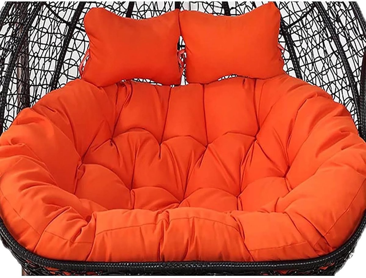 Dubbel Stoelkussen - Hangstoel Kussen - Buiten Ontspannen - Extra Dikke Vulling - 150x110cm - Grijs