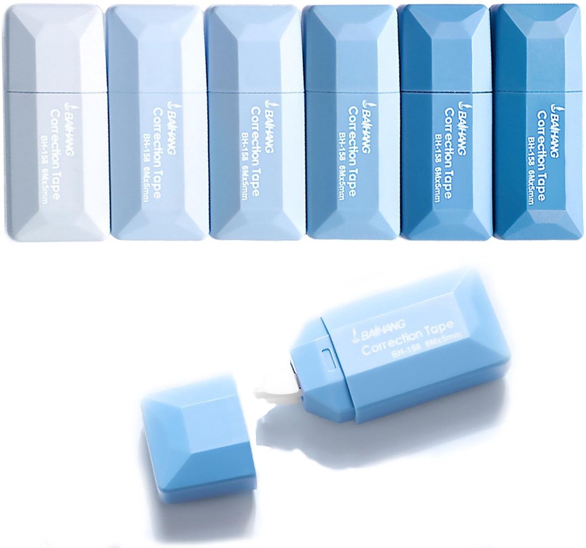 Dailygoods- Correctieroller Set - 6 Stuks - Mini Correctietape - Gebruiksvriendelijk - Kantoorbenodigdheden - Draagbaar - 6 Kleuren