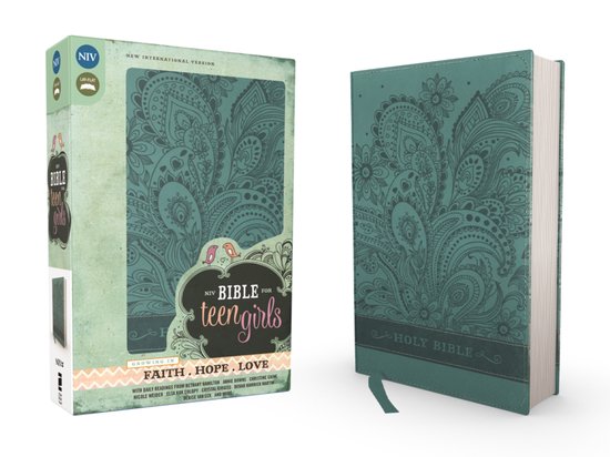 NIV Bijbel voor tienermeisjes in het groen met een paisley-print.
