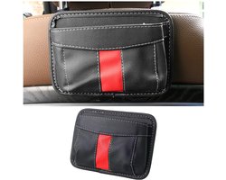 Dailygoods- Auto-Organizer - Duurzaam PU-leer - Organizer voor autostoelen - Organizer voor voorstoelen - Zwart - 17 x 12 cm - Met meerdere vakken - Autostoel Organizer