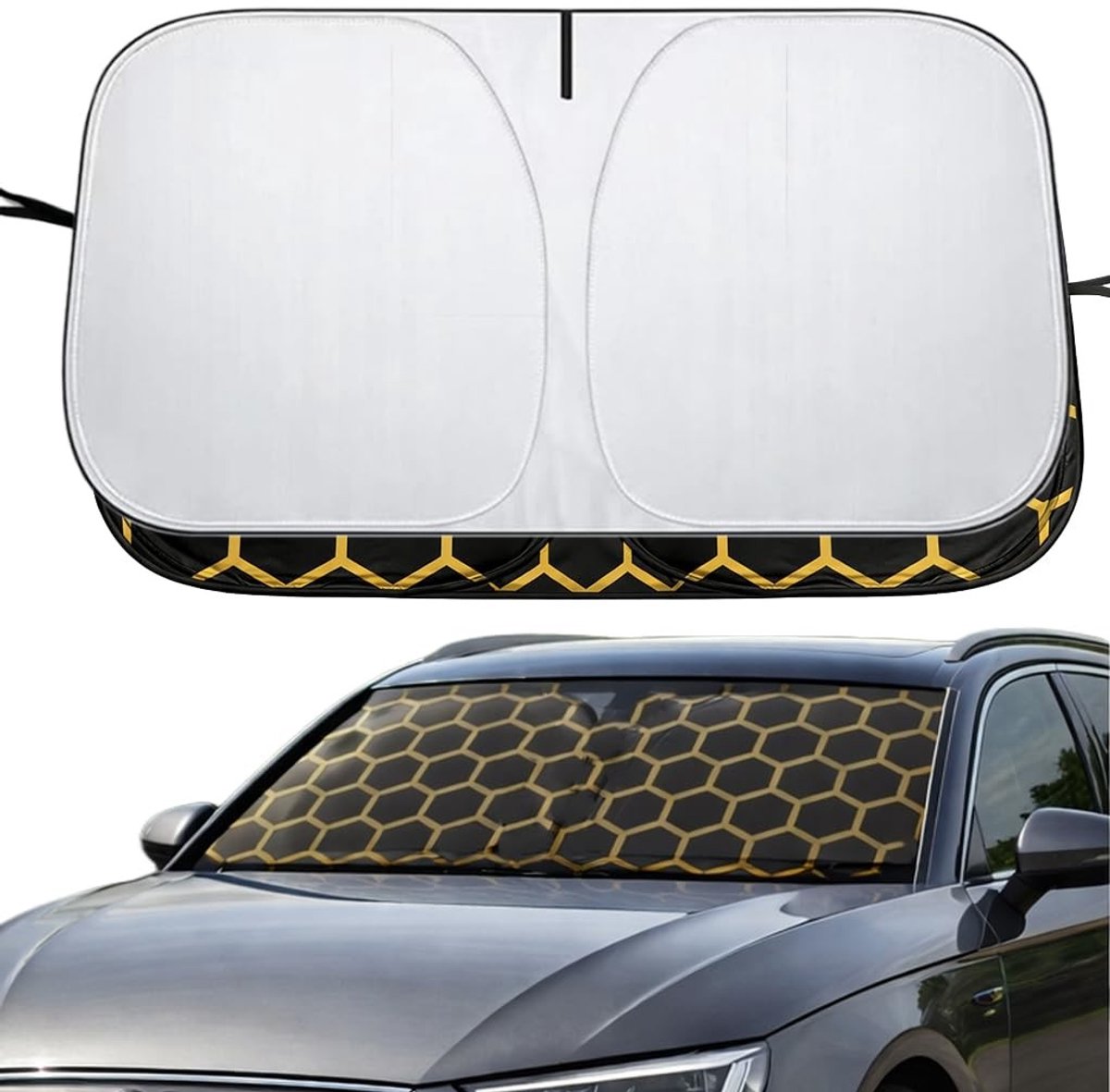 Dailygoods- Zonnescherm Auto - Opvouwbaar 145 x 80 cm - UV-bescherming - Reflecterend - Antislip - Schokbestendig - Auto Zonwering