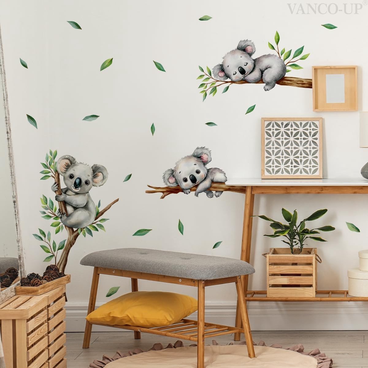 Dailygoods - Koala op Boomtak Muurstickers - Schil en Plak Jungle Dier Decor voor Kinderkamer