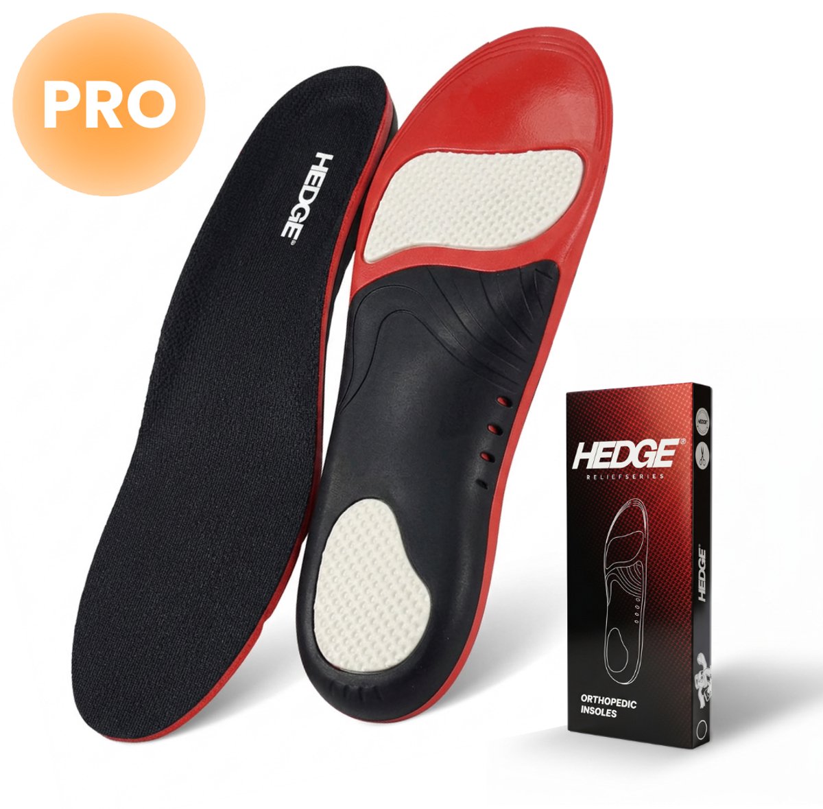 Hedge® Orthopedische Inlegzolen - Hielspoor zooltjes - Medische Inlegzolen - Comfort Zooltjes - Dempende Zooltjes - Podologisch Ontworpen - Unisex - S (35-40)