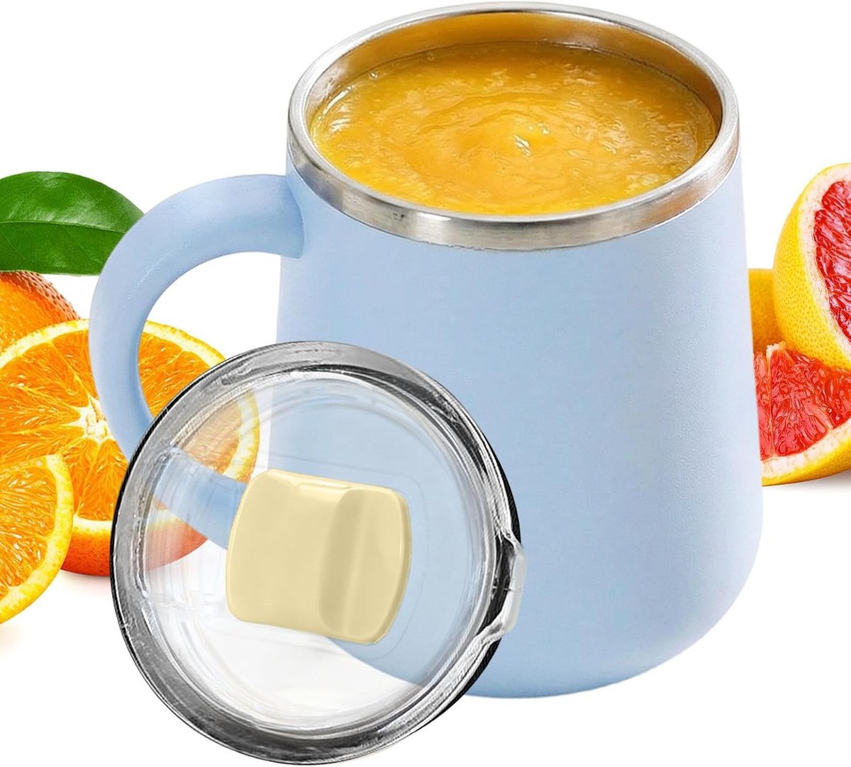 Reismok Drinkbeker - Thermosbeker Geïsoleerd - Drankjes Warm Houden - Lekdicht Deksel - 450ml - Blauw