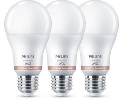 Philips Smart Lighting - Lamp 3-pack - Slimme LED-Verlichting - Gekleurd en Wit licht - E27 - 60W - Mat - Wi-Fi