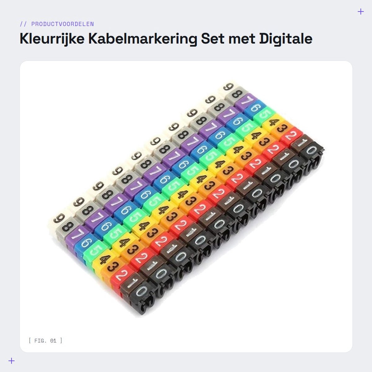 Dailygoods - Kleurrijke Kabelmarkering Set met Digitale Nummering voor Kabelbeheer
