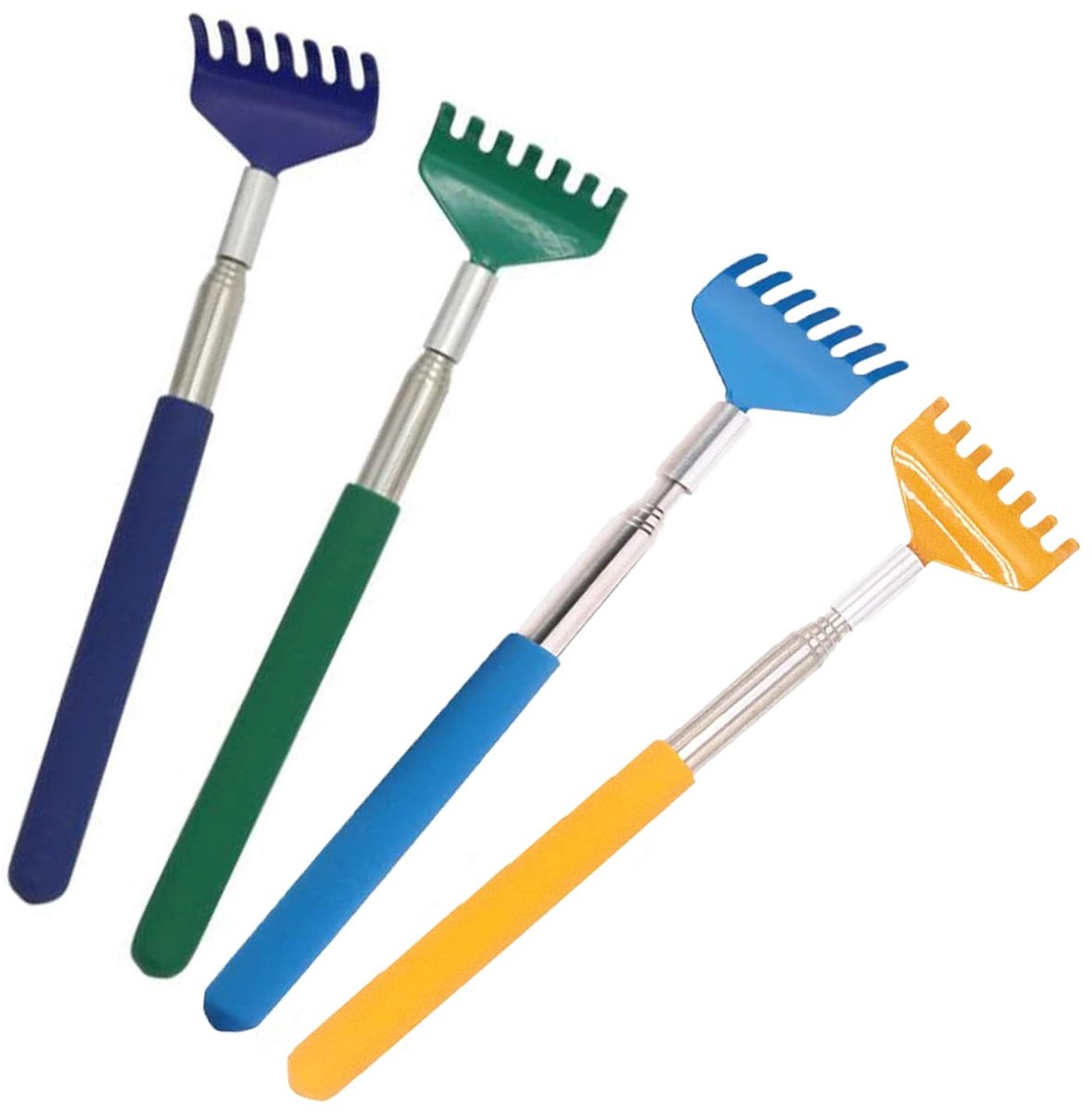 Dailygoods- Rugkrabber Uitschuifbaar - Draagbare Rugkrabber - Roestvrij Staal - Hoofdmassageapparaat - Zacht Rubberen Handvat - Geschikt voor Rug- en Hoofdjeukmassage - Rugschraper