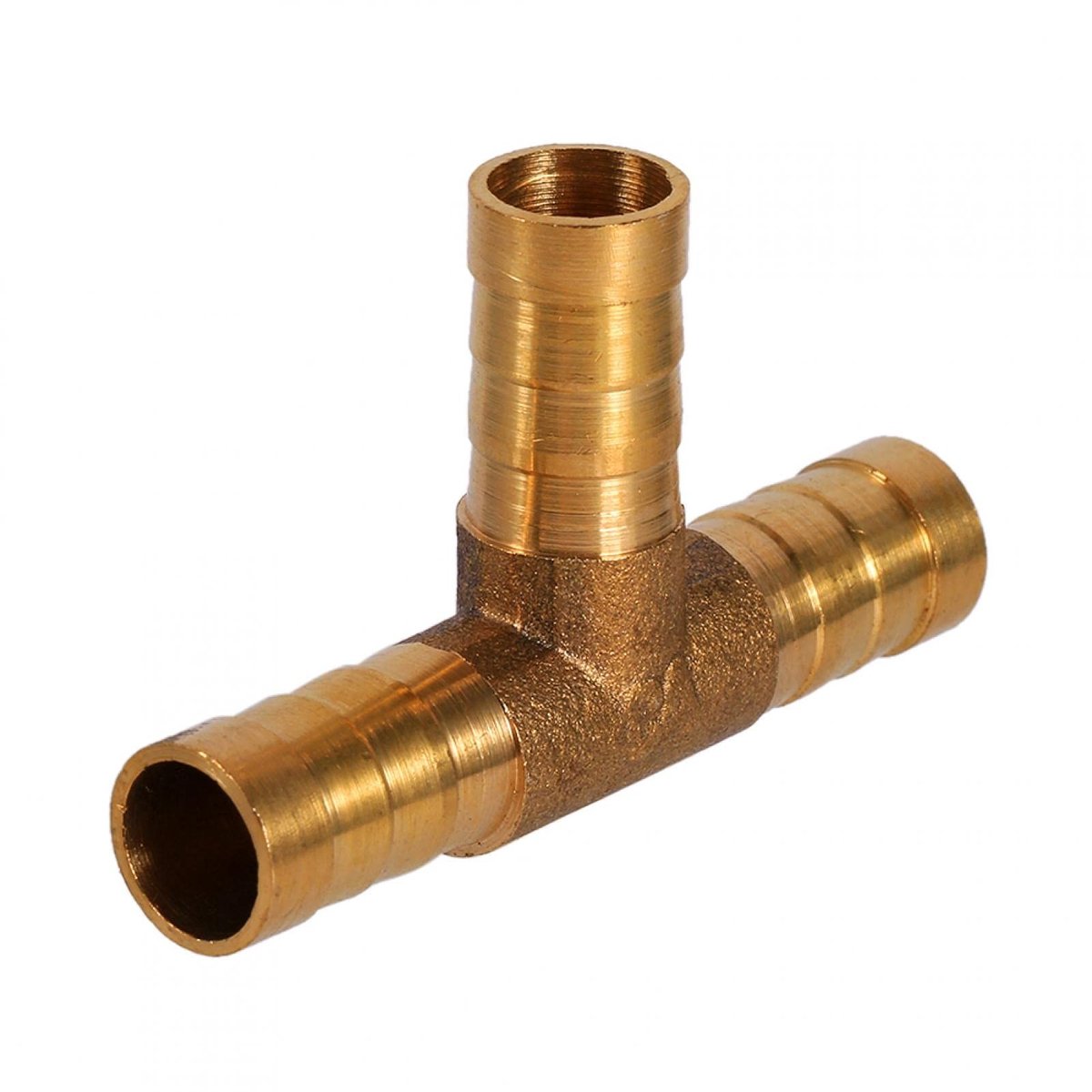 Dailygoods- Slangaansluiting Messing T-stuk - 3-weg Connector - Voor Perslucht/Olie/Gasleiding - Eenvoudig te Installeren - Greepdiameter 10 mm
