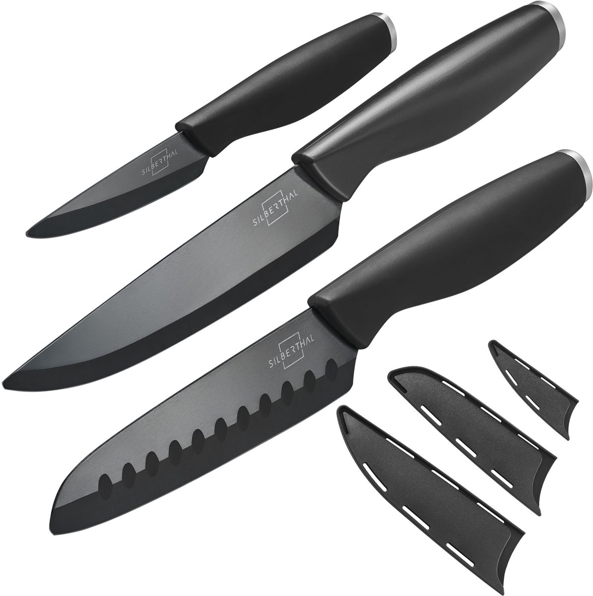 Dailygoods - Keramische Messenset 3 Stuks - Chef-koksmes, Santoku mes en Schilmes