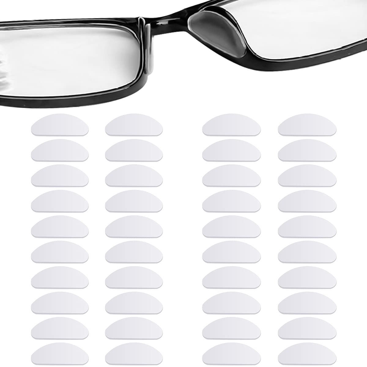 Dailygoods- Neuspads Siliconen - Zelfklevend - Antislip - Bril Pads - 20 Paar - D-type Ontwerp - Zacht en Comfortabel - Brilpolsters