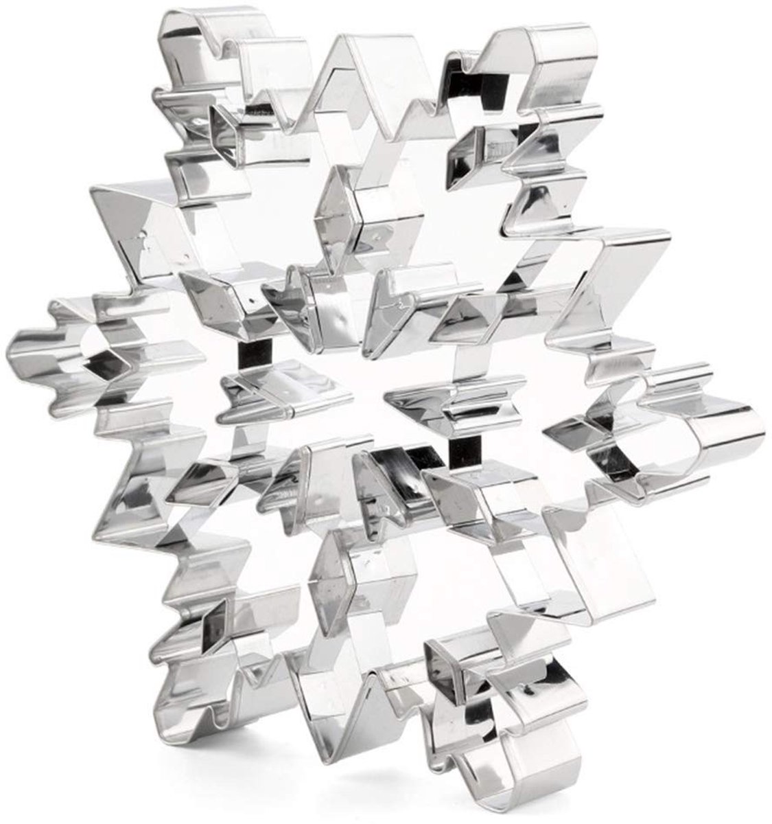 Dailygoods- Sneeuwvlokkoekjesvormen Roestvrij Staal - Koekjesvormen - Fondantbakvormen - Bakdecoratie - Voedselveilig - Licht en Duurzaam - Koekjesvorm