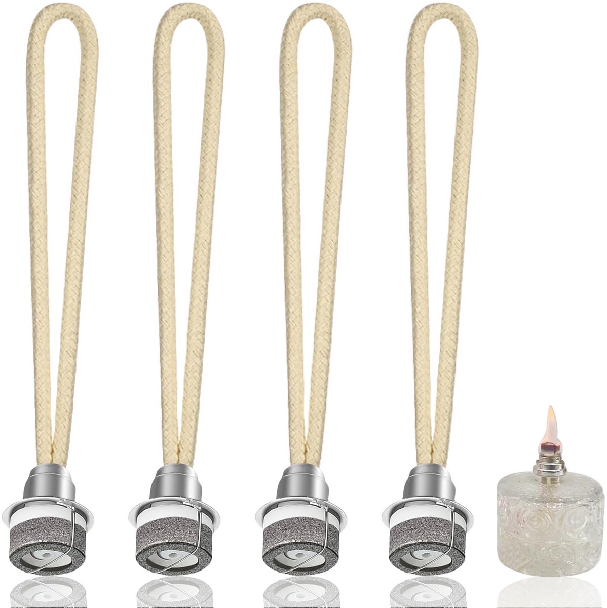Dailygoods- Reservelont 4 Stuks - Katalytische Olielamp - Aromatherapie - Vervangingslont - Hoogwaardige Materialen - Goede Absorptie - Geurlamp