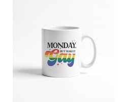 Maandag Maar Maak Het Homo Mok, Pride Koffiemok, LGBTQ+ Regenboog Cadeau, Humoristische Queer Drinkware, Leuke Pride Maand Gift
