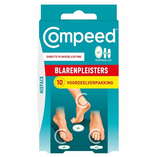 Compeed Blarenpleisters mixpack - blarenpleisters bieden directe pijnverlichting, snellere genezing - diverse groottes voor verschillende soorten blaren. - 10 stuks