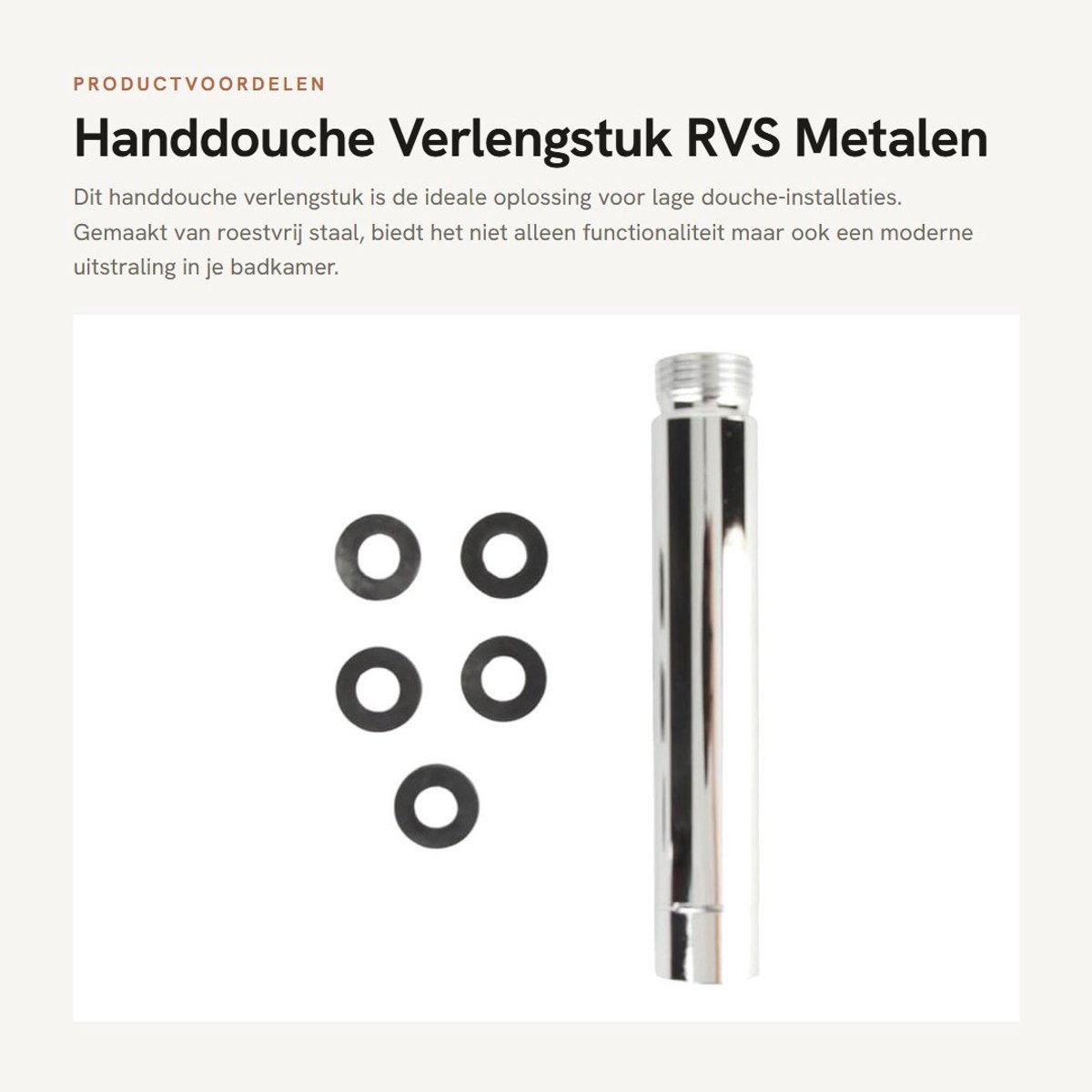 Solidchoice- Handdouche Verlengstuk RVS - Verlengbuis - Douche Accessoires - G1/2 Connector - Eenvoudig te Installeren - Elegant Design - Douchebuis