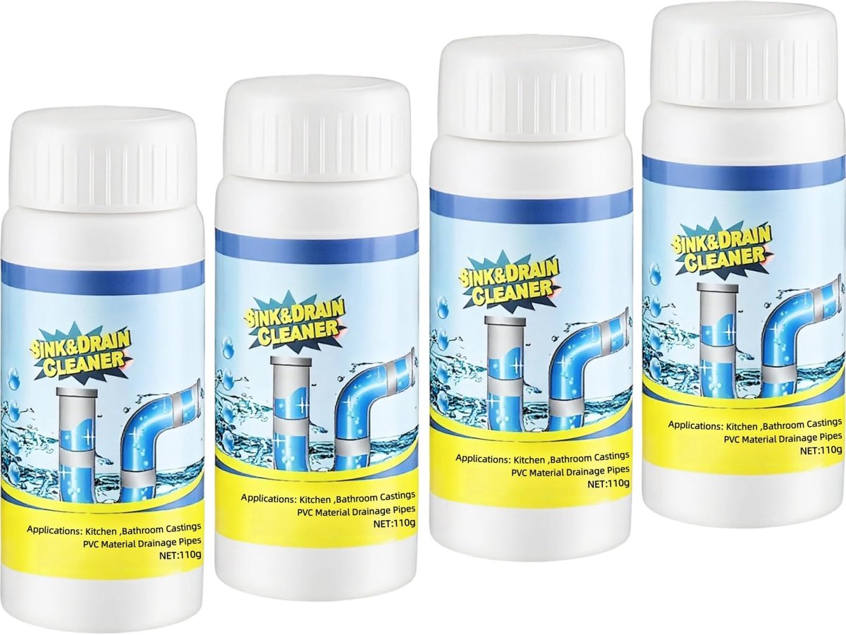 Solidchoice- Afvoerreiniger Extra Sterk - Buisreiniger - Geurverwijdering - 4 Stuks - 110 g - Grondige Reiniging