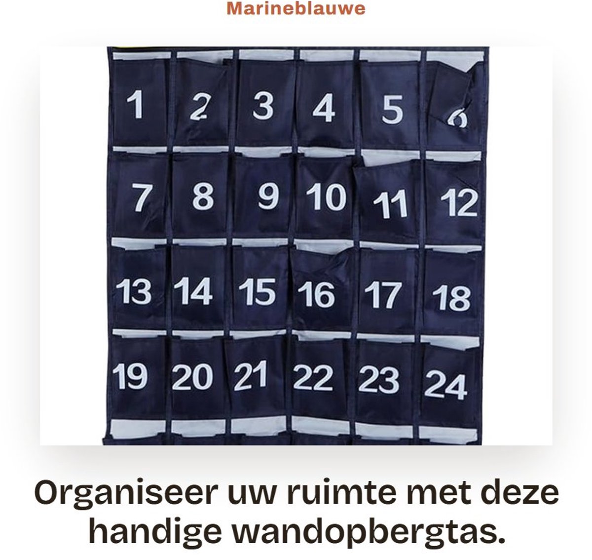Solidchoice- Opbergtas 30 Vakken - Wand Organizer - Telefoonhouder - Klaslokaal Accessoire - Oxford Doek - Afmetingen 79 x 60 cm - Wandorganizer