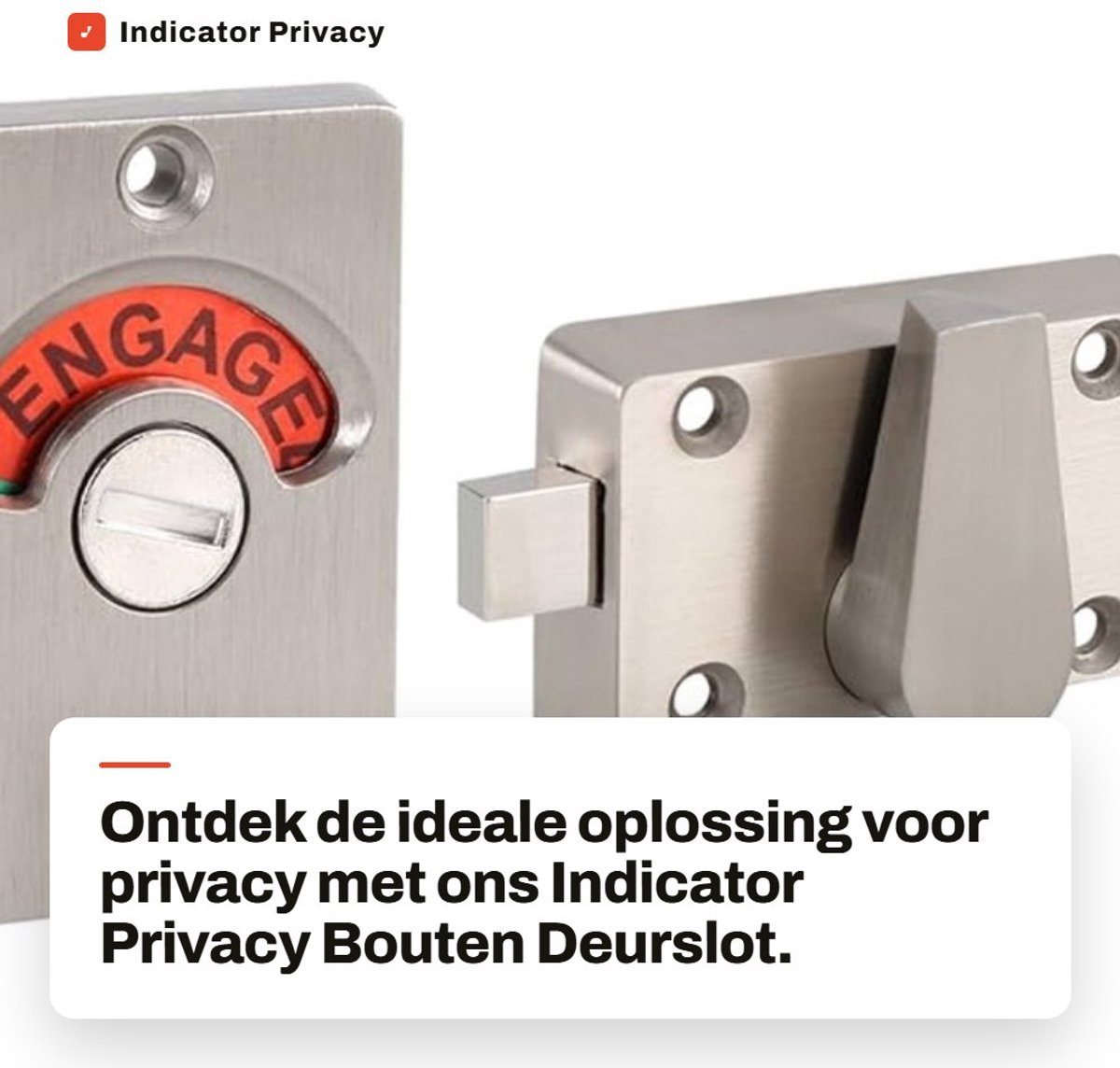 Solidchoice- Deurslot Roestvrij Staal - Indicator Privacy - Grendel - Zinklegering - Voor Binnendeur - Geschikt voor Plaatdikte 12-18 mm - Deurslotindicator