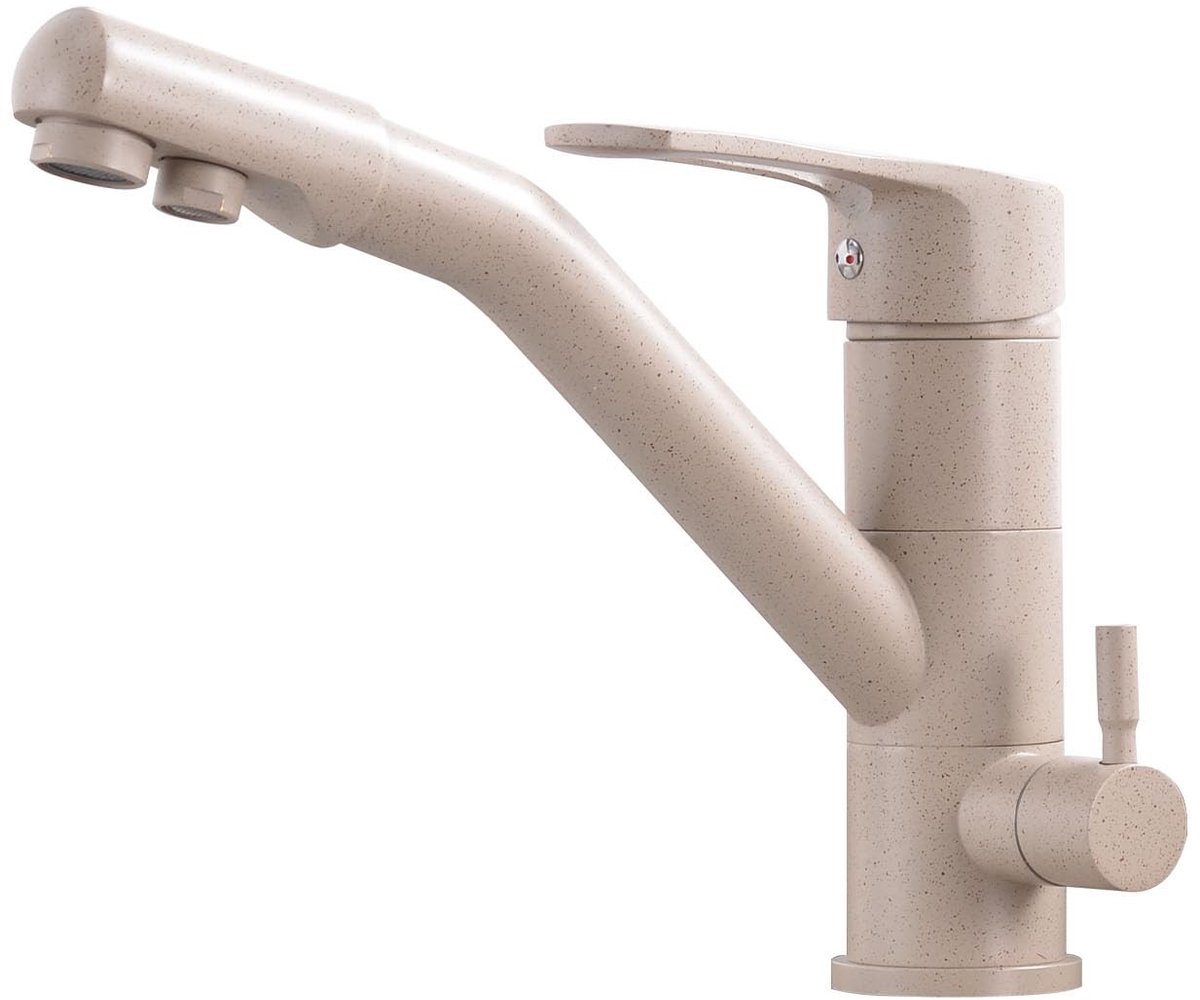 Dailygoods- Keukenkraan 3-in-1 - 360° draaibaar - Gootsteenkraan met flexibele uitloop - Aansluitbaar op waterfiltersysteem - Eenvoudig te installeren - Beige - Waterkraan