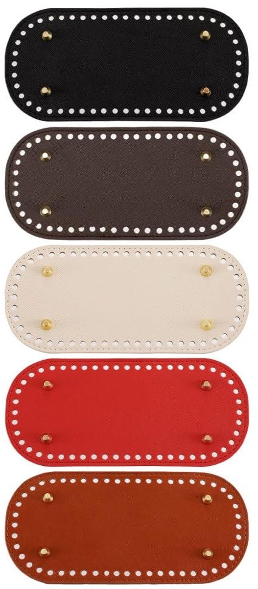 Dailygoods- Tas Bodem 5 Stuks - PU Lederen Ovaal - Haak Pad - Doe-Het-Zelf Tassen - Ondersteuning - Eenvoudig te Installeren - Tasbodem