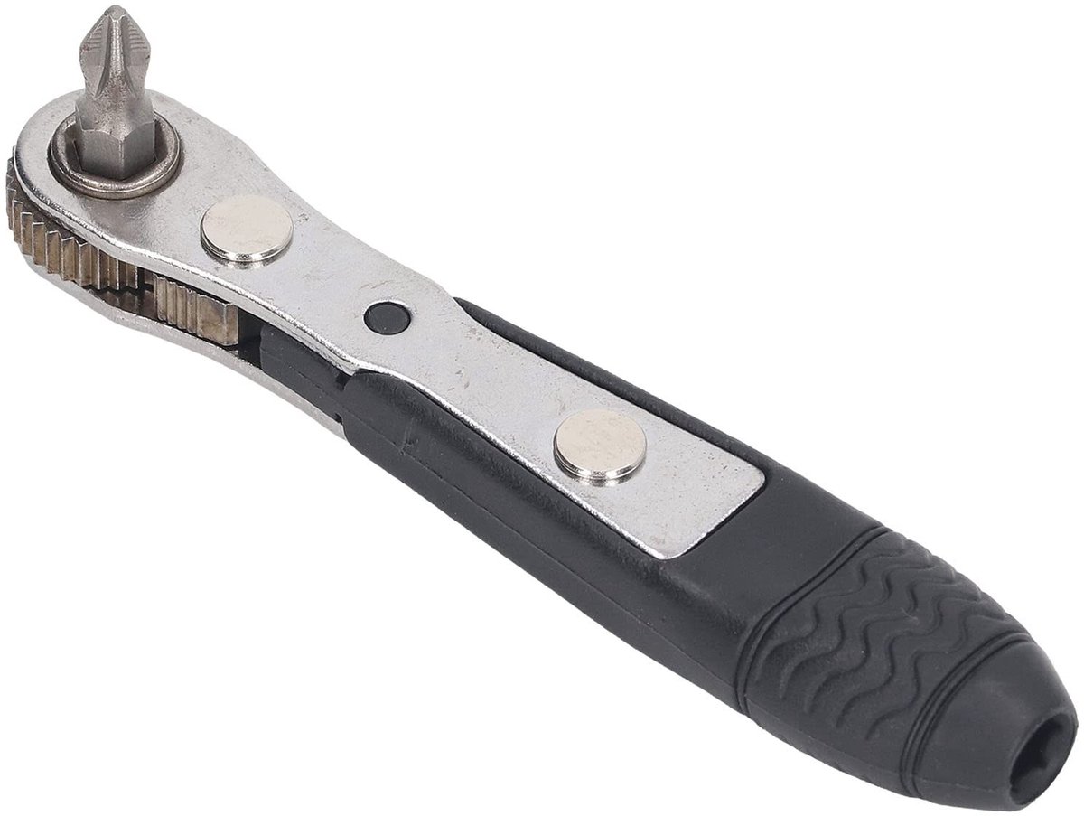 Dailygoods- Ratelschroevendraaier Multifunctioneel - Mini Ratelschroevendraaier - 1/4 Inch - Ergonomisch - ABS/Chroom Vanadium Staal - Positieve/Negatieve Aanpassing - Schroevendraaier