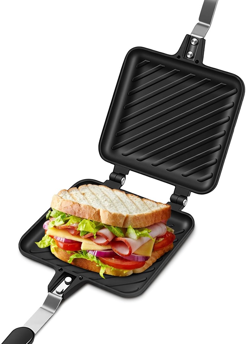 Dailygoods - Hot Sandwich Maker en Anti-aanbak Pan voor Panini's en Ontbijt