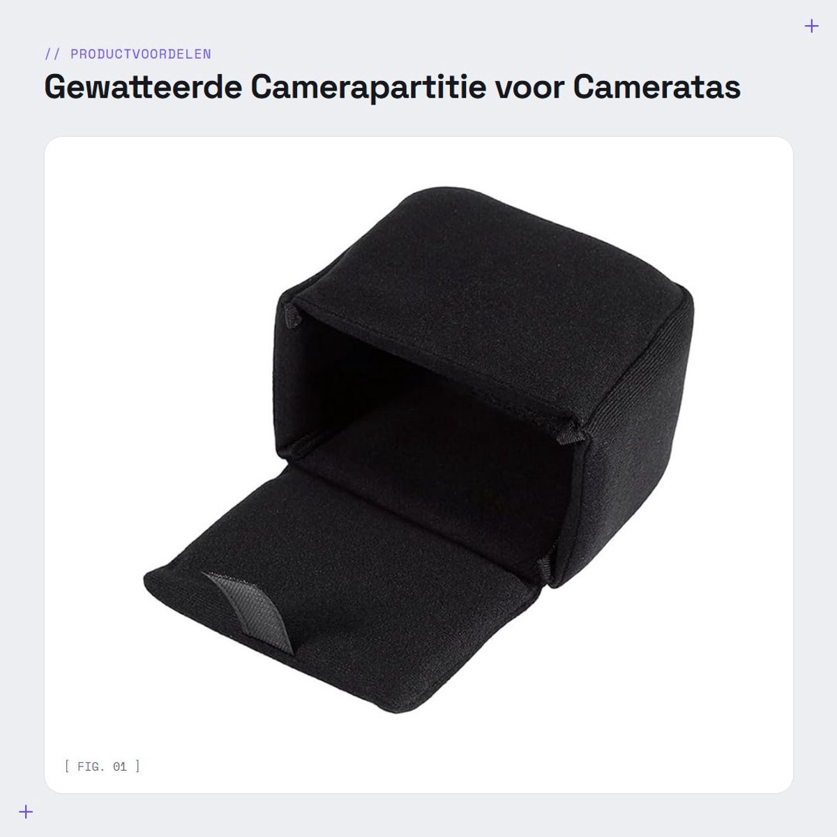 Dailygoods- Camerapartitie Gewatteerd - Verwijderbare Scheidingskussens - Fluwelen Voering - Bescherming Camera - Multifunctionele Dagrugzak - Extra Beveiliging - Cameratas