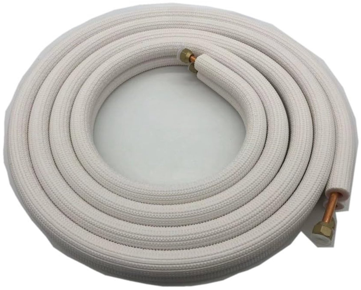 Dailygoods- Koelinstallatie Geïsoleerde Buis 3 Meter - Airconditioner Buis - Koper/Aluminium - Hoge Duurzaamheid - Klimaatbestendig Schuim - Eenvoudig te Installeren - Airco Buis