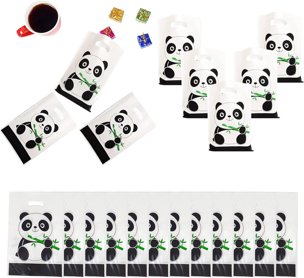 Leuke Panda Cadeau- en Feesttassen - Feestaccessoires en Verjaardagsdecoratie voor Panda Thema's - 20 Stuks voor een Onvergetelijk Feest