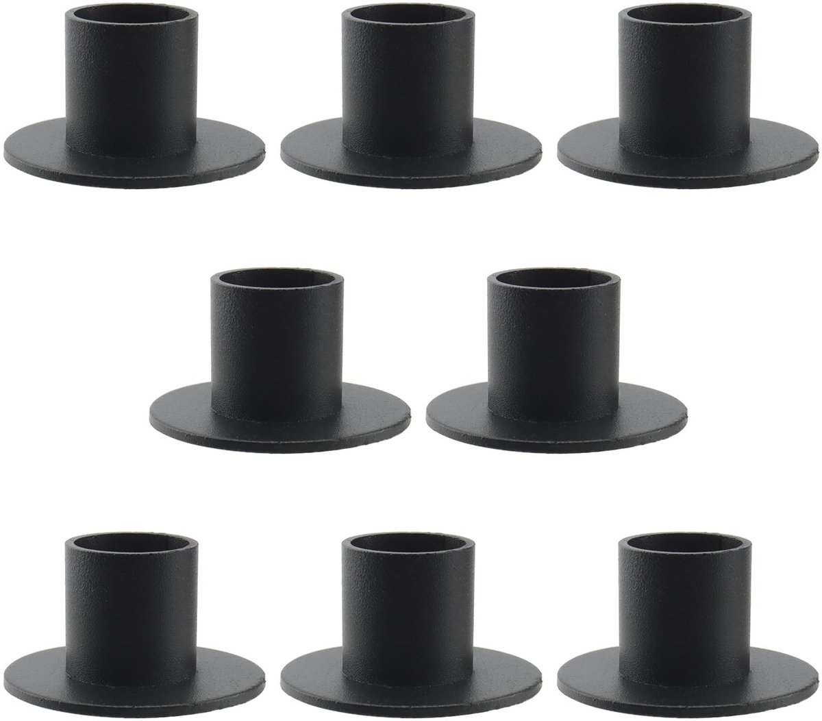 Dailygoods- Kandelaar Zwart - 8 Stuks - Cilindrische Kandelaar - Vintage IJzeren Kandelaar - Pijlerhouder - Hoogwaardig Metaal - Veilige Basis - Kaarsenhouder