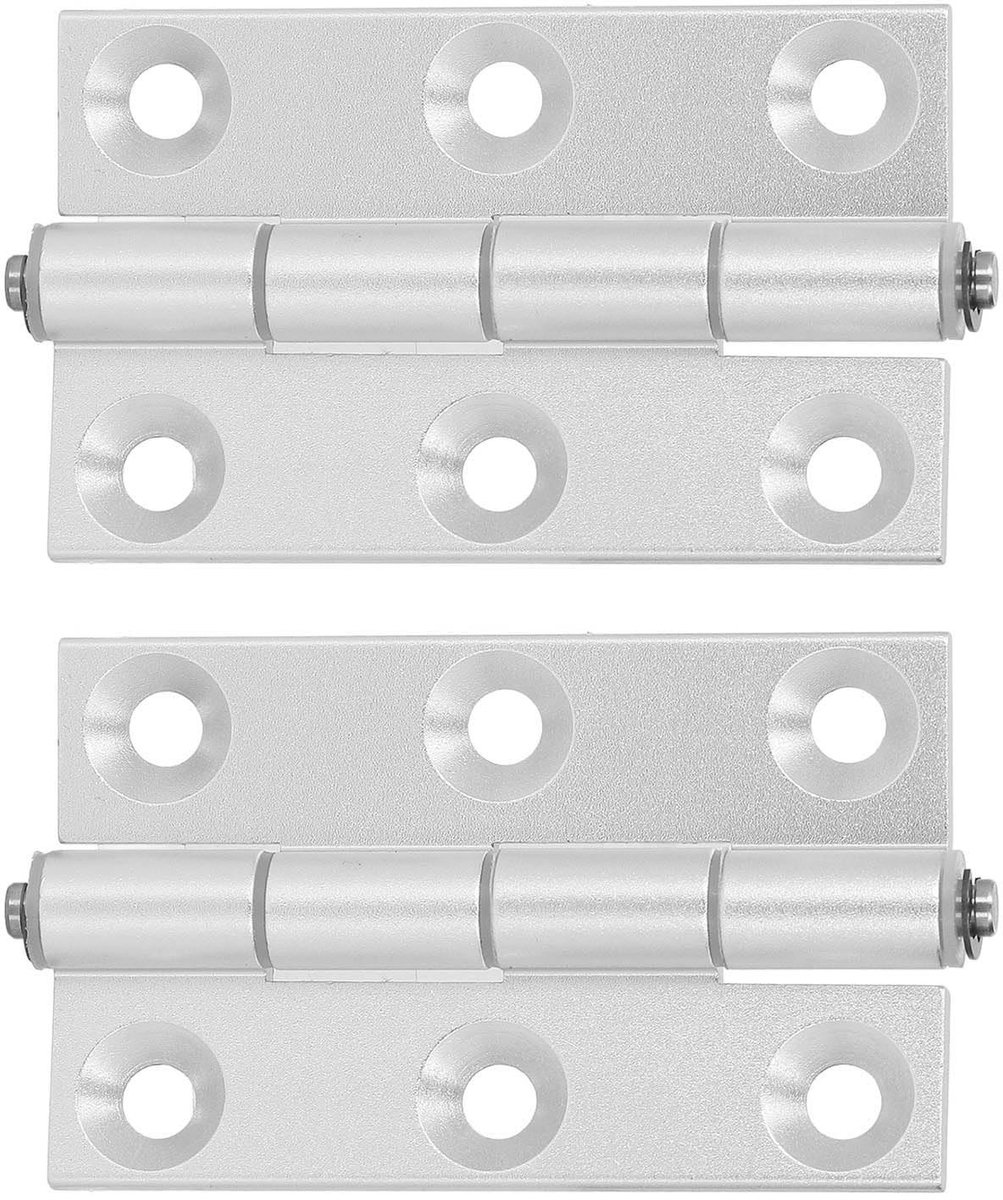 Dailygoods- Scharnier Plat - 2 Stuks Aluminium - Hoogwaardig Materiaal - Compacte Afmetingen 78 x 48 mm - Duurzaam en Lichtgewicht - Stabiele Prestaties - Vouwscharnier