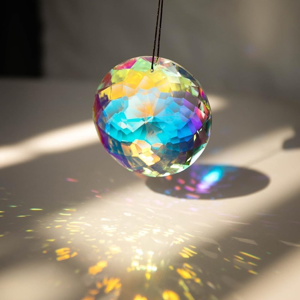Dailygoods - Hangende kristallen prisma - Regenboog zonnevanger - 75mm - Ornament voor thuis - Glazen hanger - Tuindecoratie