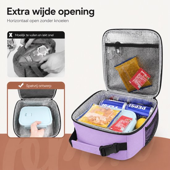 BOTC Koeltas - Lunchtas - koeltasje - Geïsoleerde Koeltas - Lunchtas 6 liter - Paars van Merkloos — afbeelding 4