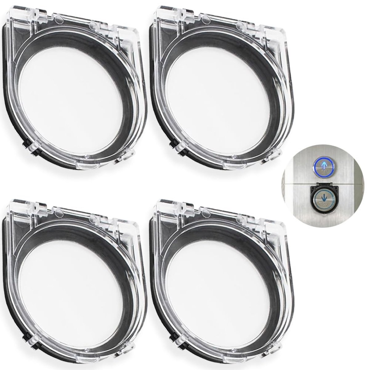 Dailygoods - Transparante Drukknopschakelaarhoes voor Stofdichte Bescherming