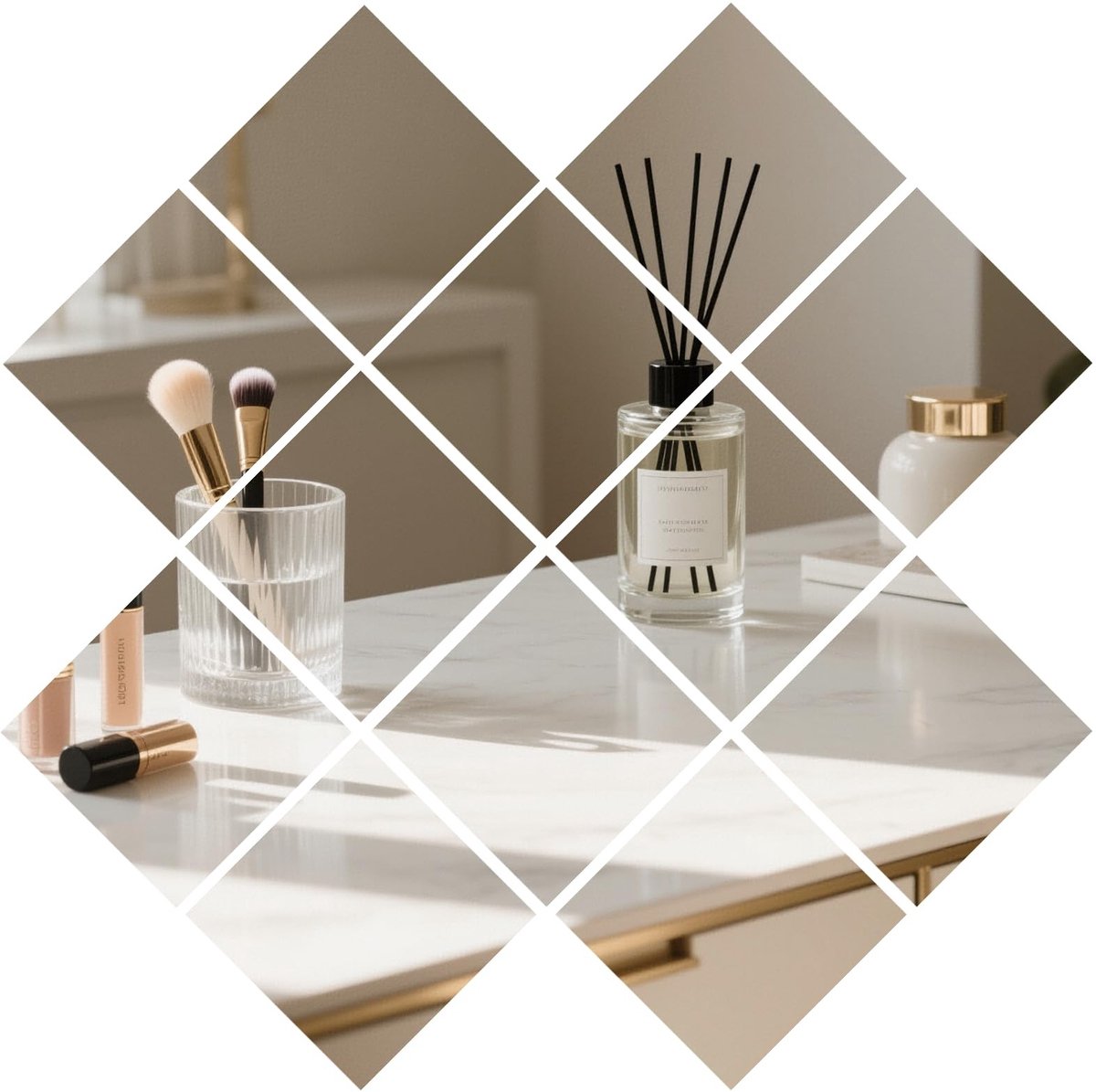 Dailygoods- Spiegels Set van 10 - Zelfklevende Acrylspiegels 15x15 cm - Onbreekbaar - Flexibel - Ideaal voor Muur en Badkamer - Spiegeltegels