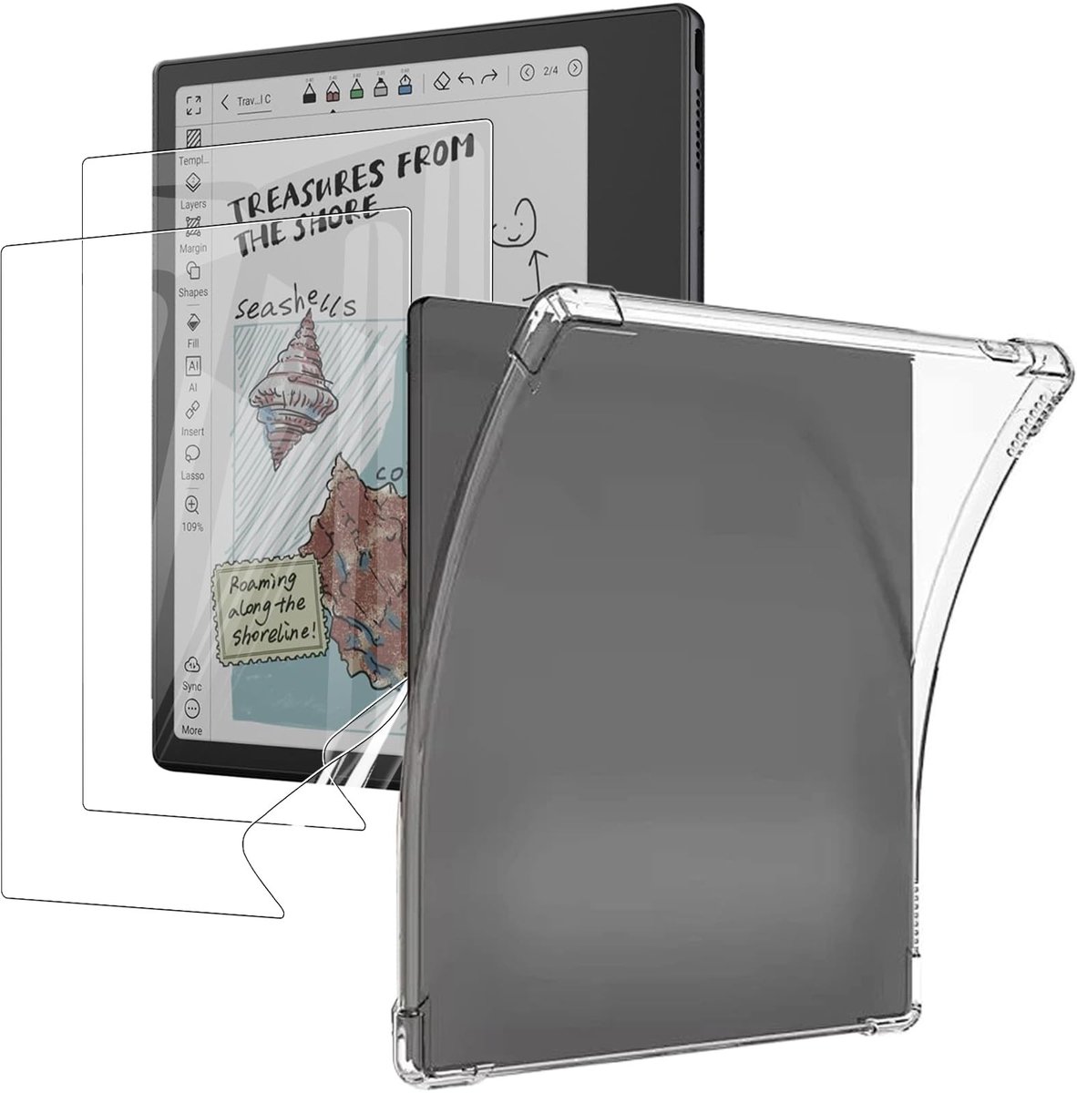Dailygoods- Beschermhoes Schokbestendig - TPU - Flexibele Displaybeschermfolie - Zachte Siliconen - Transparant - 17,8 cm (7 inch) - Tablethoes
