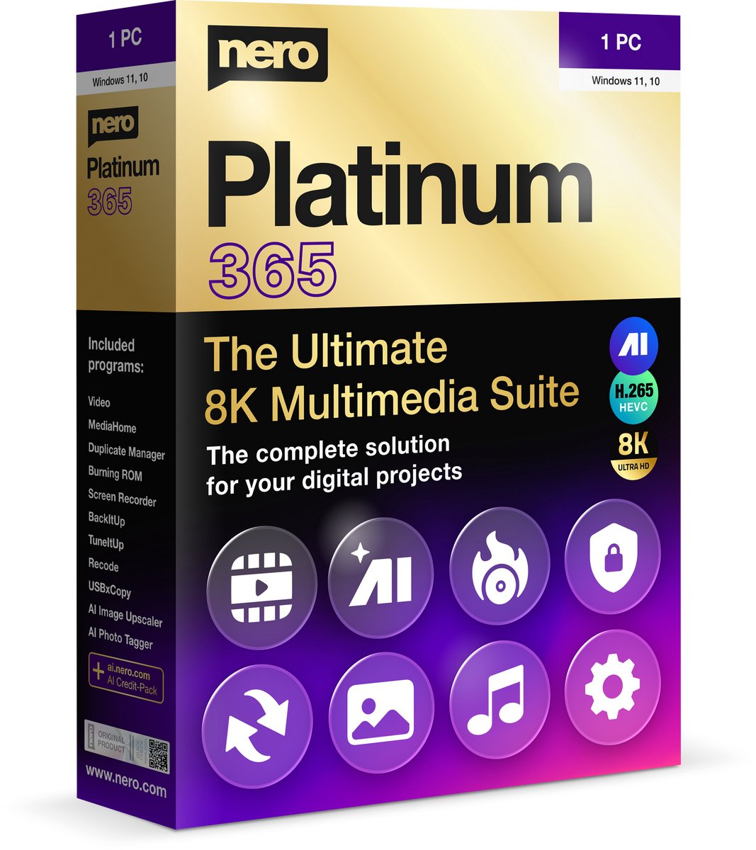 Nero Platinum 365 - 1 Gebruiker - 1 Jaar - Nederlandstalig - Windows Download