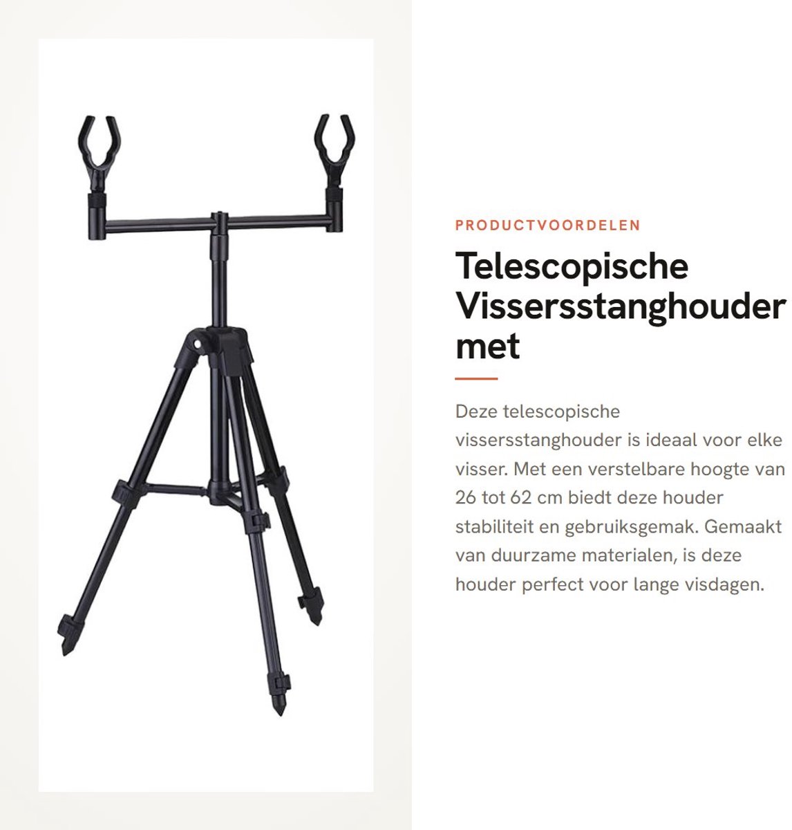 Dailygoods- Vissersstanghouder Verstelbare Hoogte - Draagbaar Statief - Aluminiumlegering - Stabiel Tripod - 26-62cm Hoogte - Duurzaam en Lichtgewicht - Vissersstatief